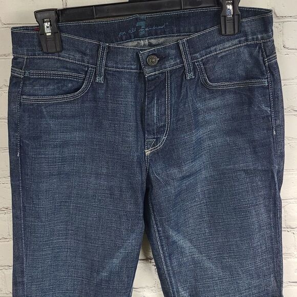 7 For All Mankind Jagger Dark Blue Jeans 7FAM Women's 29 Stretch Slim Fit Boot - Picture 5 of 13